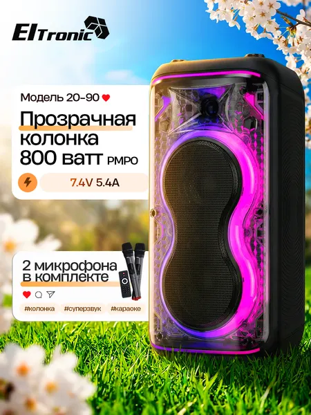 Портативная колонка Eltronic DANCE BOX 20-90, 8", bluetooth, FM-радио
