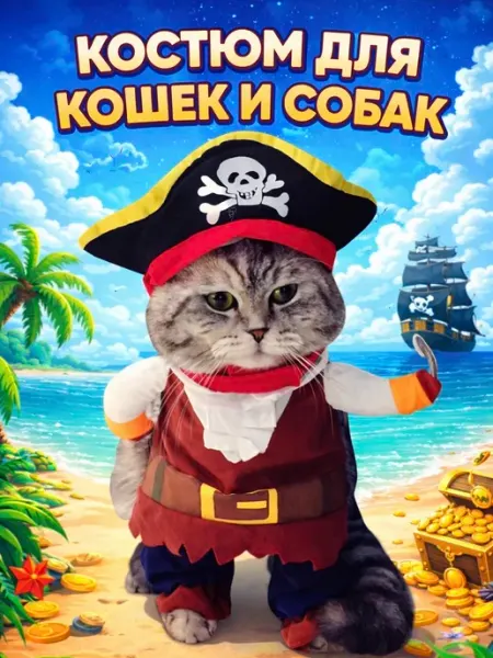 Костюм пирата для кошек и собак