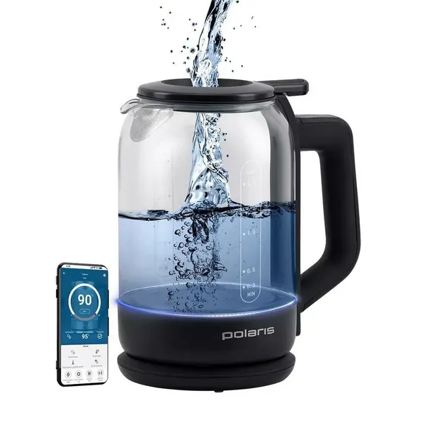 Электрочайник POLARIS PWK 1712CGLD, с Wi-Fi, IQ Home, черный