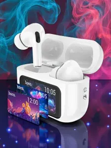 Hoco наушники беспроводные Bluetooth c активным шумоподавлением ANC (EW72) с микрофоном и сенсорным дисплеем, белый