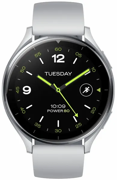 Смарт-часы Xiaomi Watch 2 Silver Case With Gray TPU Strap BHR8034GL, 1.43 дюйма, 160+ режимов тренировки, 5ATM, приём звонков, серебристый