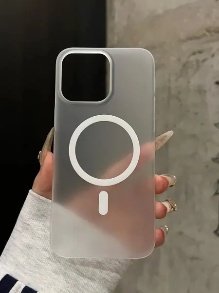 Чехол О'Кейси, для iPhone 15 Pro Max, силиконовый, MagSafe, серый