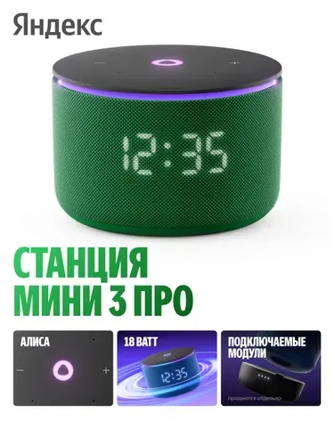Умная колонка Яндекс Станция Мини 3 Про с Алисой, Zigbee , 18 Вт, серый