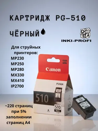 Картридж Canon черный PG-510 (2970B007) для принтера