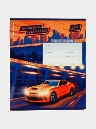 Тетрадь ErichKrause Sport Car, 18 листов, клетка, 60566 q0000053722