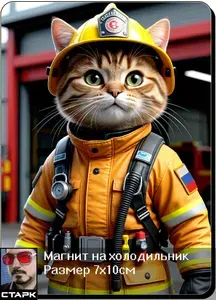Магнит на холодильник, Кот пожарный
