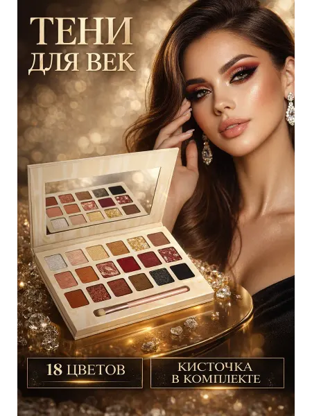SKY_ZH Тени для век 18 цветов с зеркалом и кисточкой