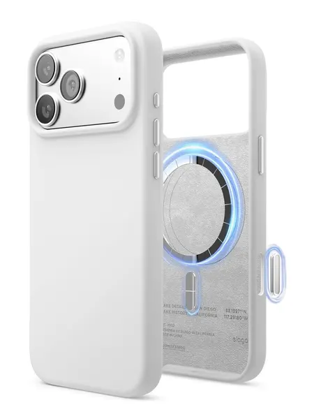 Elago силиконовый чехол для iPhone 17 Pro Max, Magnetic Silicone White (MagSafe)