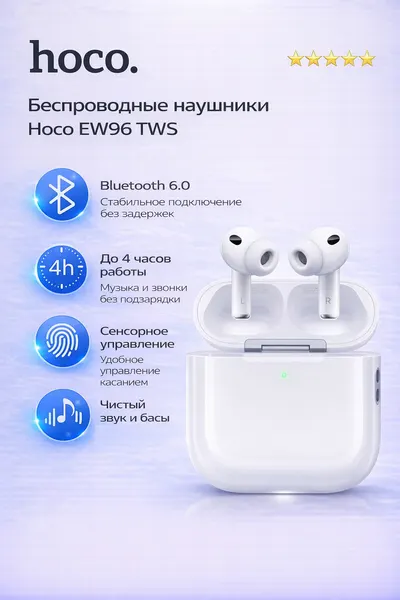 Hoco Беспроводные наушники Hoco EW96 True Wireless Stereo белые