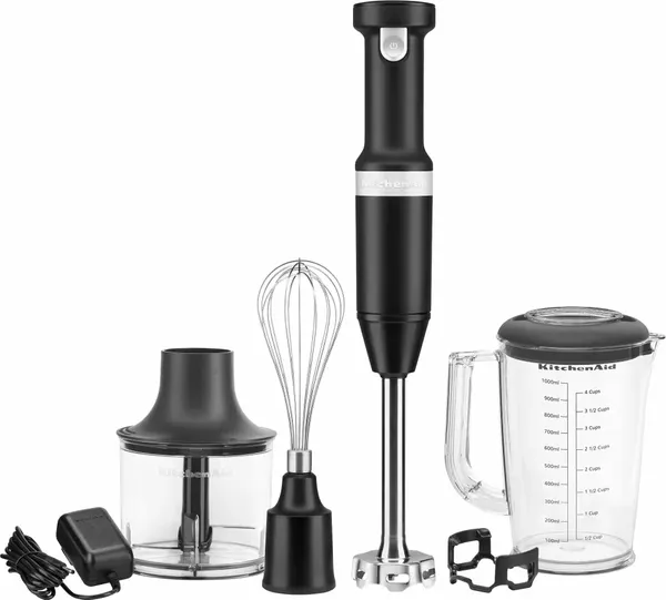 Погружной блендер KitchenAid 5KHBV83EBM, матовый черный, 180Вт, импульсный, турборежим