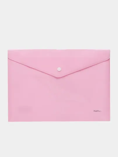 Папка-конверт Hatber NEWtone PASTEL Пион, Пластиковая на кнопке, А4ф, 180 мкм, AKк4_05018