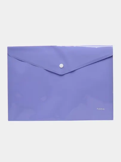 Папка-конверт Hatber NEWtone PASTEL Лаванда, Пластиковая, на кнопке, А4ф, 180 мкм, AKк4_05019