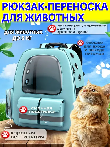 Рюкзак переноска для кошек с окном