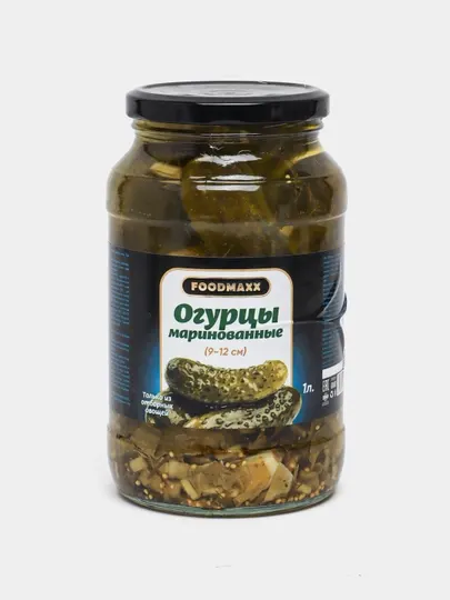 Огурцы, 9-12 см, маринованные, в стеклобанке по 1000 мл