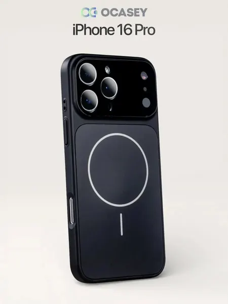 Чехол О'кейси, для iPhone 16 Pro, защита камеры, MagSafe, накладка, серый