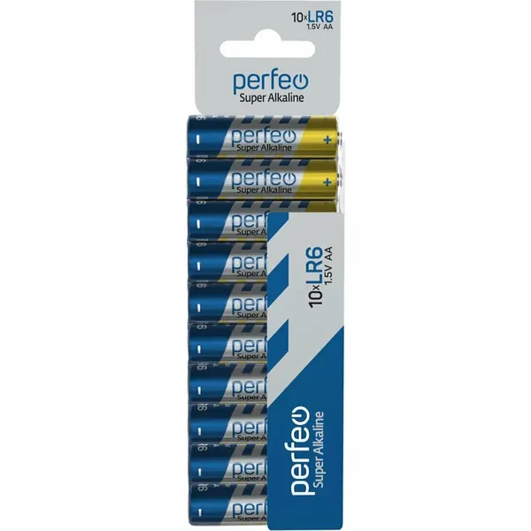 Батарейки Perfeo "Super Alkaline", щелочные, типоразмер AA, 1,5V, 10 штук
