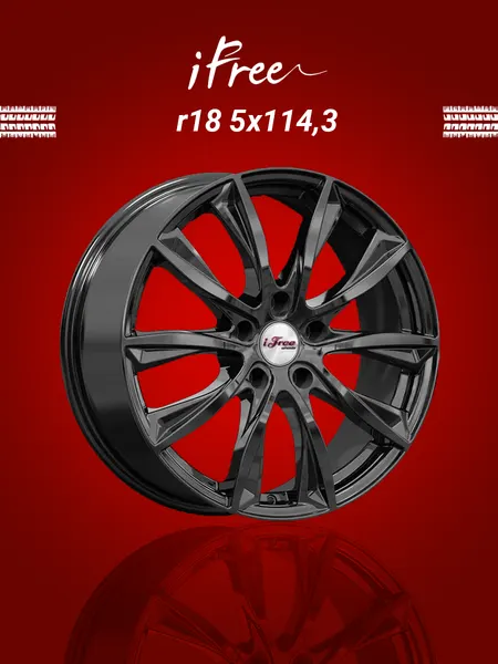 Диск автомобильный iFree Каzантип 7,5x18 5x114,3 ET37 66,6 BK