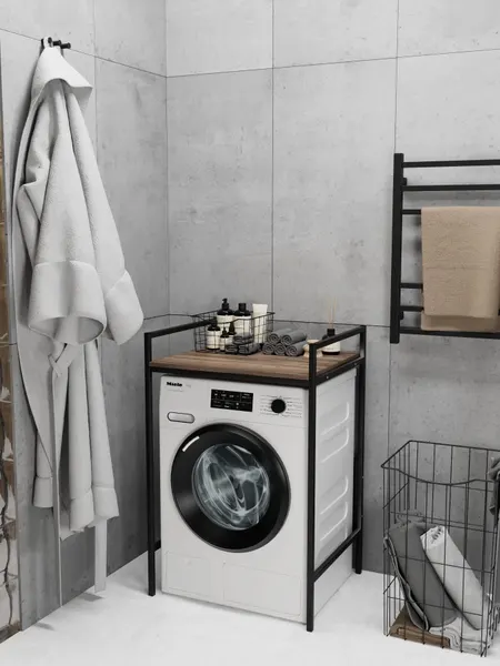 Стеллаж IamLoft, для стиральной машинки, ЛДСП, открытый, коричневый