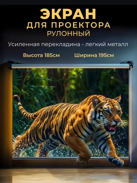 Экран для проектора рулонный 185 х 195 см