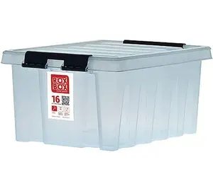 Ящик Rox Box п/п 415х300х190 мм с крышкой и клипсами прозрачный 18704