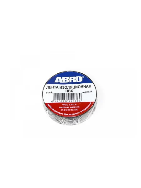 Изолента ABRO черная 19мм*9,1м ET-912-BLK