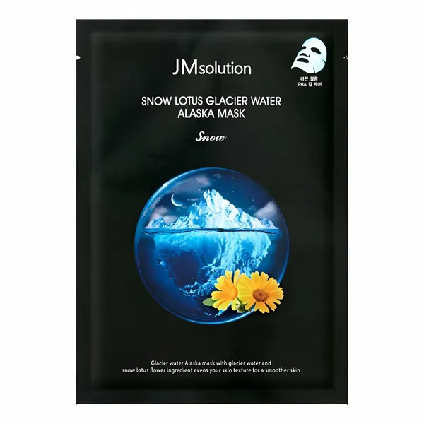 Отшелушивающая тканевая маска JMsolution с экстрактом снежного лотоса, Snow Lotus Glacier, 30 мл, 3 шт
