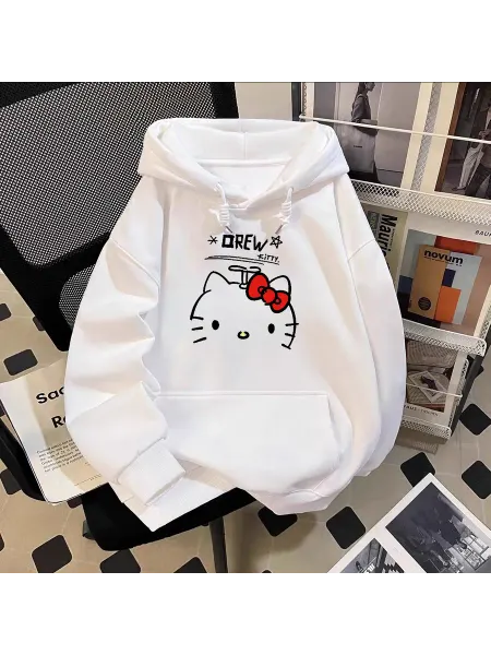 Толстовка с милым капюшоном и принтом HelloKitty