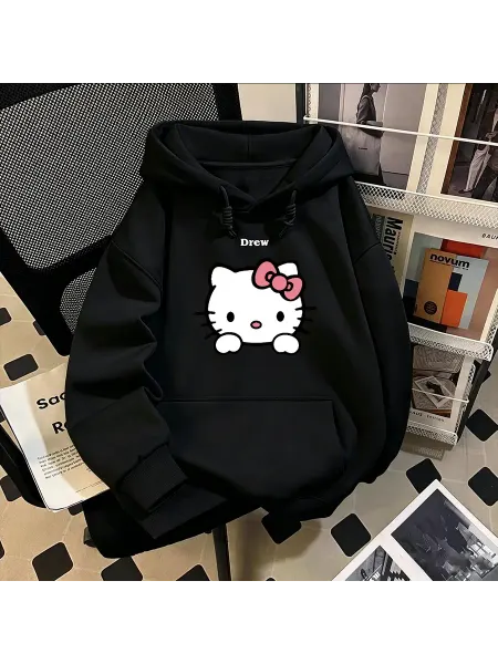 HelloKitty толстовка с капюшоном и принтом в простом стиле