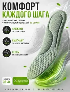 Стельки ортопедические женские для обуви и кроссовок