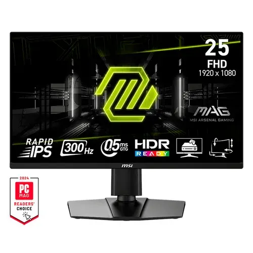 MSI 24.5" Монитор MAG 255PXF 24.5" 300Hz, Rapid IPS, 1920x1080 (MAG 255PXF), IPS, 1920x1080 Full HD, 300 Гц, черный