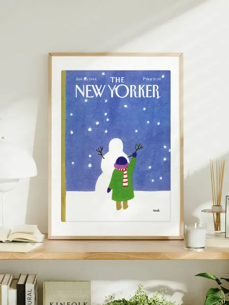Постер A3 "The New Yorker - Снеговик и мальчик - 1984"