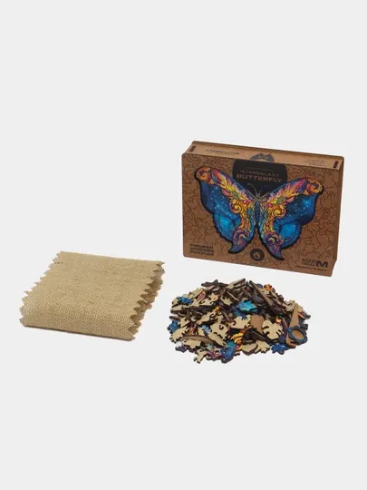 Деревянный пазл Unidragon "Intergalaxy butterfly" M, 32 * 23 см, 199 элементов