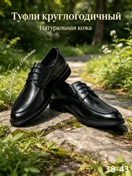 Мужские джентльменские туфли натуральная кожа удобство