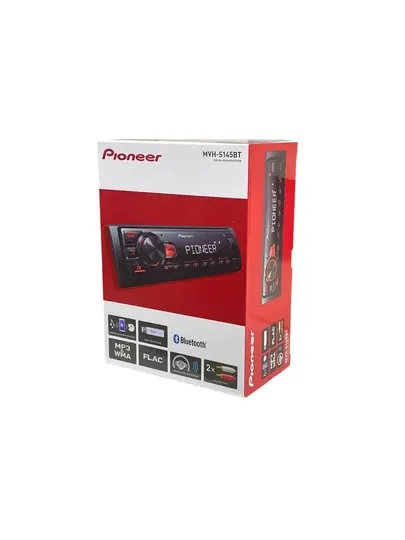 Автомагнитола PIONEER MVH-S145BT, магнитофон для машины, 1DIN, чёрный, Bluetooth AUX USB