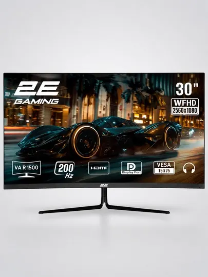 Монитор 2E GAMING 30" G3024B VA, 200Hz, 1ms, CURVED, FreeSync