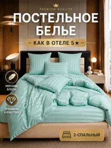 Постельное белье 2 спальное, простынь на резинке