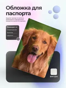 Обложка на паспорт c собакой лабрадор