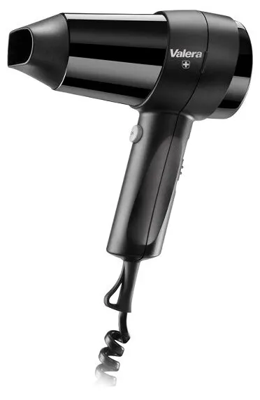 Фен Valera Hospitality Action 1200 Push (542.05 All black), мощность 1200 Вт, безопасная кнопка включения/выключения, профессиональный спиральный кабель, холодный воздух, концентратор