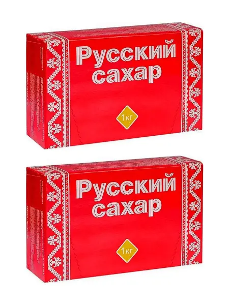 Русский сахар Сахар кусковой категории ТС2, 2 уп по 1 кг, Россия