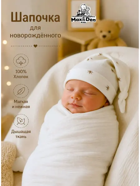 Max & Den kids Шапочка для новорожденных