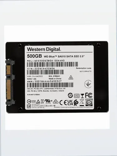 Western Digital 500 ГБ Внутренний SSD-диск 500 ГБ, 560 Мбайт/сек, 200 ТБ, 2.5", SATA II ([WDS500G3B0A])