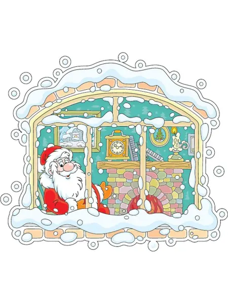 PrintShop Новогодняя наклейка Санта 15х13 см