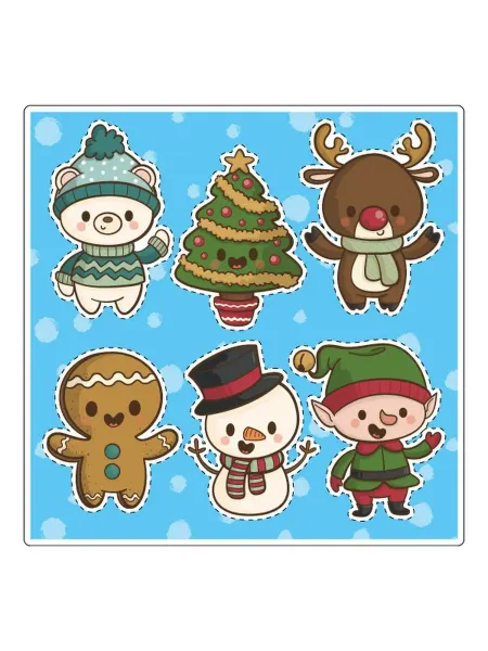 PrintShop Комплект новогодних наклеек 15х15 см