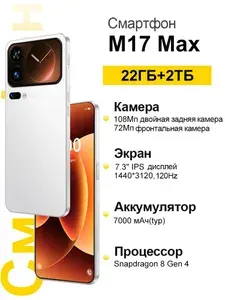 Смартфон XiaoM17 Max Ростест (EAC) 22/2 ТБ, Micro-SIM, хром, слоновая кость