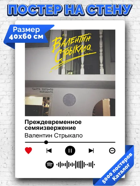 Arthata-spotify постер Спотифай постер Постер В Стрыкало - Преждевременное семяизвержение 40х60