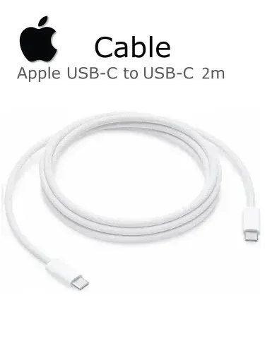 Кабель Apple MU2G3ZM/A USB Type-C to USB Type-C, 240 Вт, тканевый, 2 м, Model A2794, белый