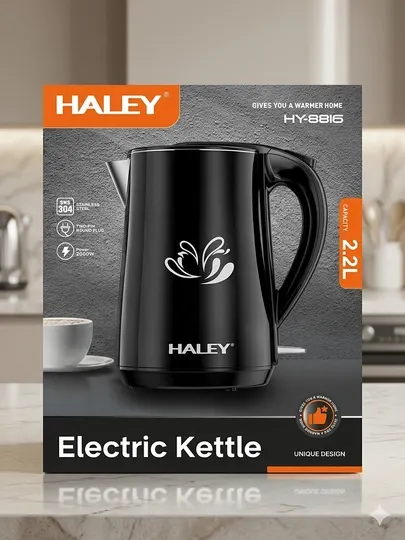 Электрочайник Haley HY-8819, 2.2L, контроллер STRIX, корпус из стали