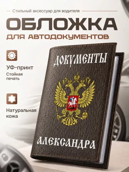 Сувенир Сервис Обложка для автодокументов мужская Александру