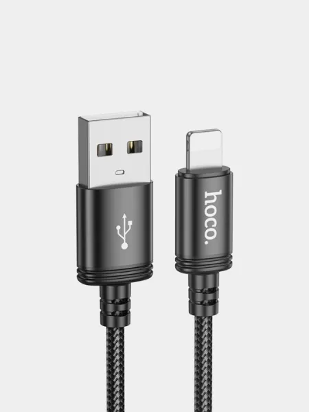 Кабель Hoco X91 Radiance, USB на iP, 3 м, 2.4А, оплетка, алюминий, зарядка и дата