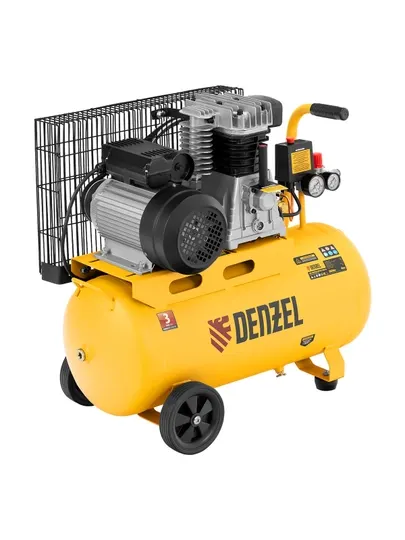 Компрессор воздушный DENZEL BCI2300/50, 2.3 кВт, 50 л, 400 л/мин, ременный привод, 58113